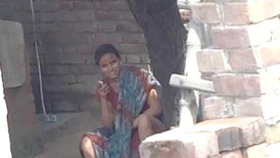 Village girl from India flaunts her intimate parts to a nearby resident