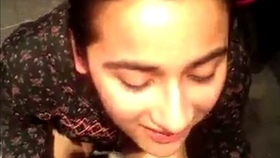 Indian girlfriend's sensual skills impress with blowjob technique