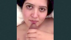 A stunning Pakistani woman receives cum orally