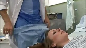 Brunette gets fucked by doctor and gives blowjob