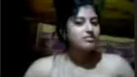 Indian girlfriend reveals her breasts during a video chat