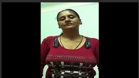 Indian wife proudly displays her enormous breasts on camera