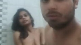 Passionate Indian couple engages in intimate bathroom encounter