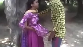 Indian horny couple engages in outdoor sex