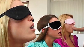 Blindfolded cfnm babe Natalia Starr bj