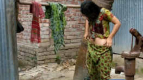 Secretly recorded footage of an Indian woman bathing and changing clothes