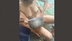 Indian wife gives sensual blowjob and takes a relaxing bath