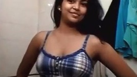 A charming girl from Telugu performs a sensual webcam act