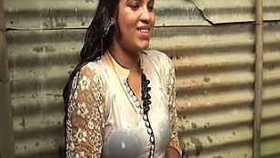 Indian girl from Delhi takes a bath