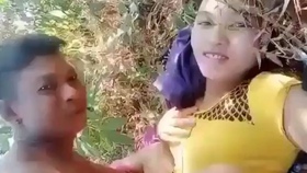 Passionate couple engages in intense sex amidst the wilderness of the jungle