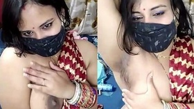 Sheela Bhabi's sensual self-pleasure session with her hairy underarms and breasts