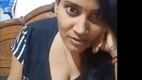 Indian wife reveals her big breasts and intimate parts to her boyfriend in a video call