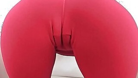 Teen With Cameltoe In Tight Yoga Pants. Round Ass Pussy Gape