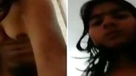 Boy is out but the camera is on so he can see Desi XXX breasts