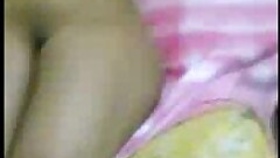 Pakistani girl in a pink towel strips naked