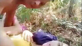 Couple caught having a hard fuck in the jungle