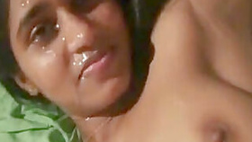 Desi Indian girl Takes cum in her face